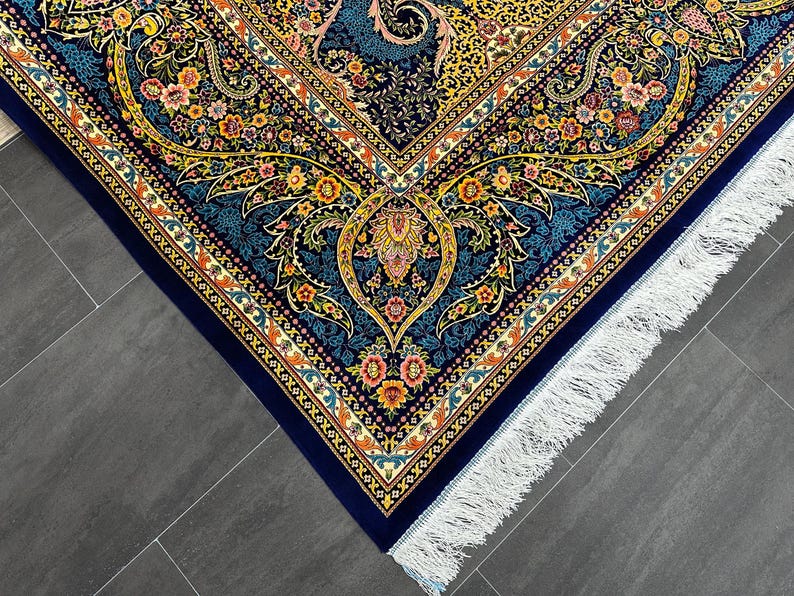 7x10 Bamboo Silk Oriental Rug, Turkish Design