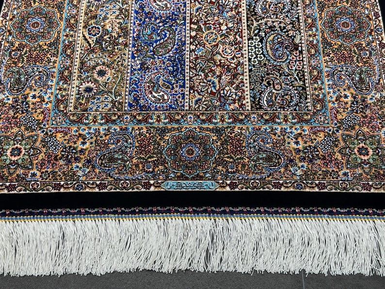 2x3 Small Silk Rug/Gift Rug/2x3 Silk Fringed Rug/2x3 Area Rug/High Quality Rug/2x3 Bamboo Silk Rug/Shal Design Rug/Super Fine Rug/Turkey Rug