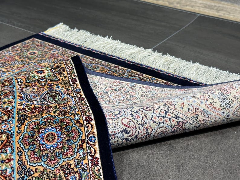 2x3 Small Silk Rug/Gift Rug/2x3 Silk Fringed Rug/2x3 Area Rug/High Quality Rug/2x3 Bamboo Silk Rug/Shal Design Rug/Super Fine Rug/Turkey Rug