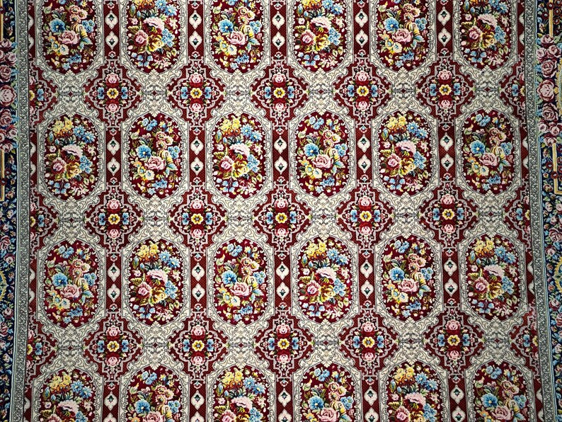 7x10 Silk And Wool Rug, Rug For Living Room, Top Quality Silk Carpet, 7x10 Red Rug, Rug For Palace, Luxurious Silk Rug, Boho Decor, Silk Rug 7x10