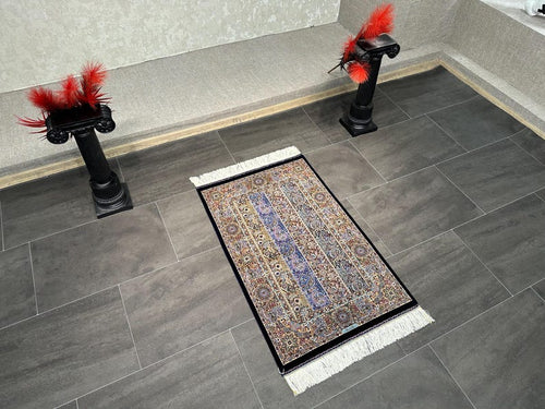 2x3 Small Silk Rug/Gift Rug/2x3 Silk Fringed Rug/2x3 Area Rug/High Quality Rug/2x3 Bamboo Silk Rug/Shal Design Rug/Super Fine Rug/Turkey Rug