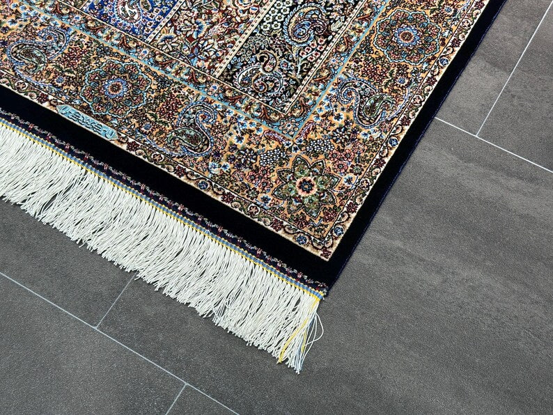 2x3 Small Silk Rug/Gift Rug/2x3 Silk Fringed Rug/2x3 Area Rug/High Quality Rug/2x3 Bamboo Silk Rug/Shal Design Rug/Super Fine Rug/Turkey Rug