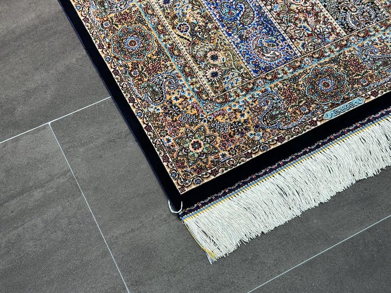 2x3 Small Silk Rug/Gift Rug/2x3 Silk Fringed Rug/2x3 Area Rug/High Quality Rug/2x3 Bamboo Silk Rug/Shal Design Rug/Super Fine Rug/Turkey Rug