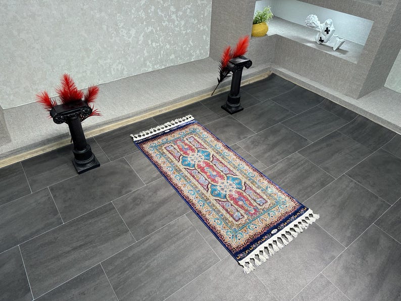 2x4 Unique Silk Rug, 2x4 Gift Silk Rug, Bamboo Silk Rug, 2x4 Mini Silk Rug, Colorful Rug 2x4, Soft Rug 2x4, Oriental Mini Rug 2x4,Home Decor