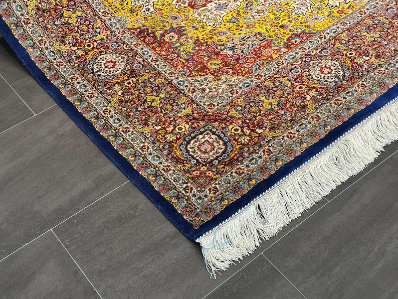 7x10 Colorful Luxurious Silk Rug/7x10 Silk And Wool Rug / Rug For Palace / 7x10 Unique Rug / Top Quality Rug / Silk Carpet 7x10 / Boho Decor