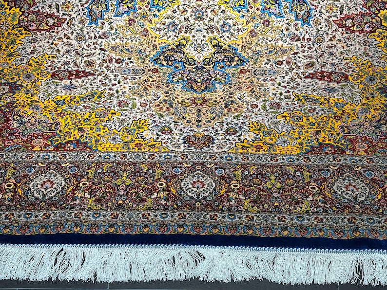 7x10 Colorful Luxurious Silk Rug/7x10 Silk And Wool Rug / Rug For Palace / 7x10 Unique Rug / Top Quality Rug / Silk Carpet 7x10 / Boho Decor