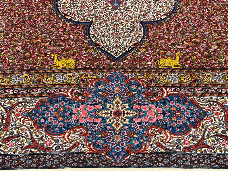 7x10 Luxurıous Silk Rug, Aesthetic Luxurıous Rug, 7x10 Unique Carpet, 7x10 Area Rug, Turkish Silk Rug, Oriental Special Design Carpet 7x10