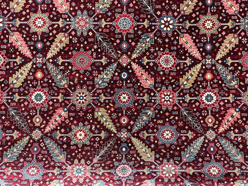 7x10 Red Cream Oriental Rug, Turkish Silk And Wool Carpet, 7x10 Turkish Carpet, Home Decor, Rug For Palace, Home Decor, Soft Red Carpet 7x10