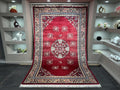 Red Silk Rug 7x10, Top Quality Silk Rug, Oriental Silk Rug, Classic Designed Silk Rug, Home Decor, Super Fine Silk Rug, Rug For Palace, 7x10