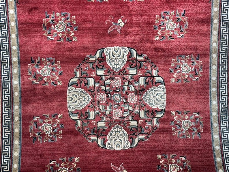 Red Silk Rug 7x10, Top Quality Silk Rug, Oriental Silk Rug, Classic Designed Silk Rug, Home Decor, Super Fine Silk Rug, Rug For Palace, 7x10
