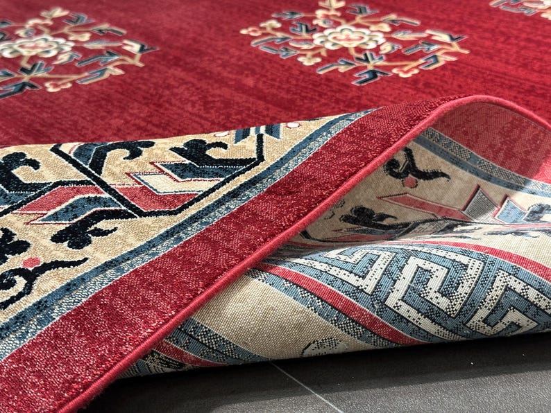 Red Silk Rug 7x10, Top Quality Silk Rug, Oriental Silk Rug, Classic Designed Silk Rug, Home Decor, Super Fine Silk Rug, Rug For Palace, 7x10