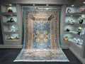 7x10 Light Blue Rug / Silk And Wool Carpet /7x10 Area Rug / Rug For Palace / 7x10 Top Quality Rug / 7x10 Silk Area Rug / Super Soft Rug 7x10